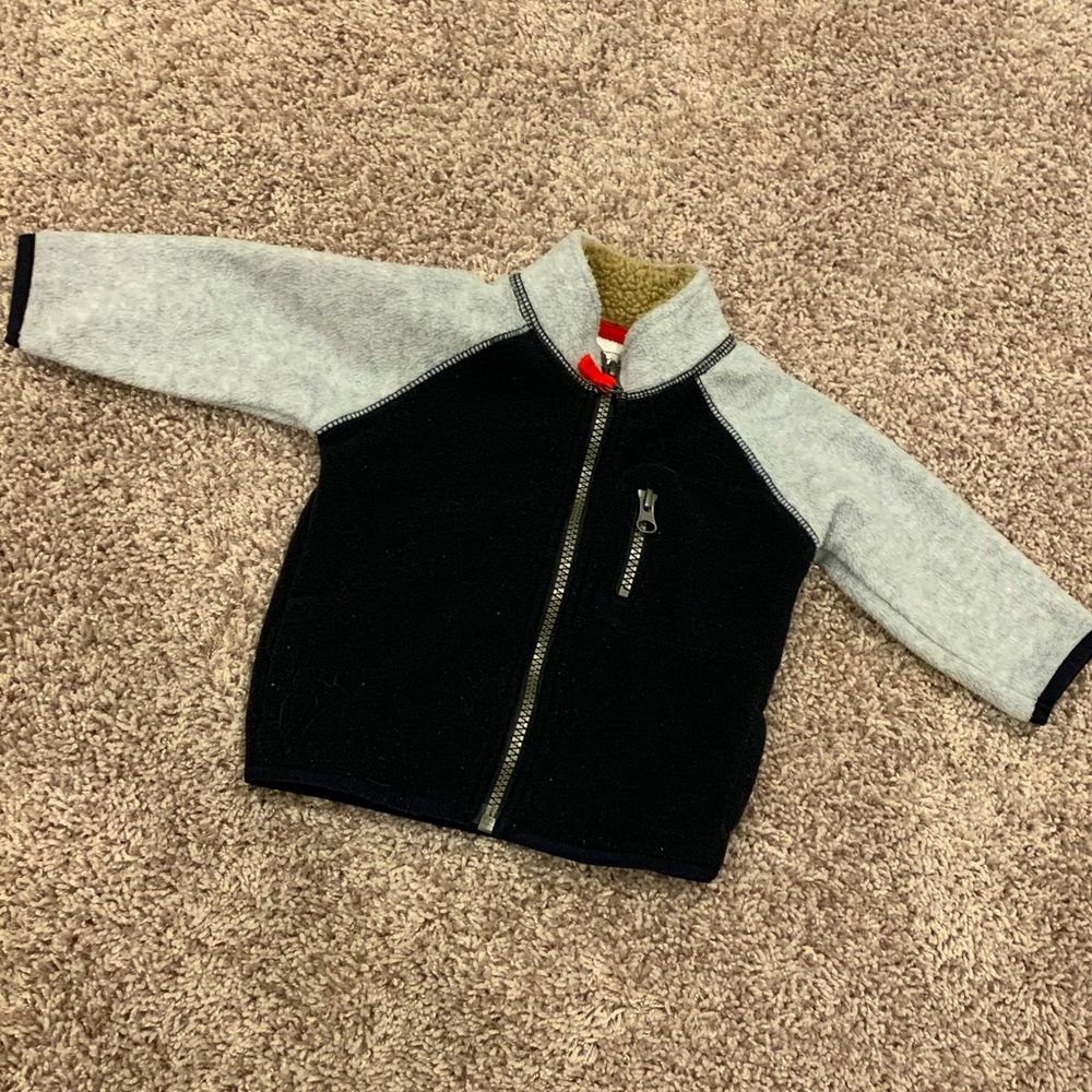 Grey and Black fleece jacket